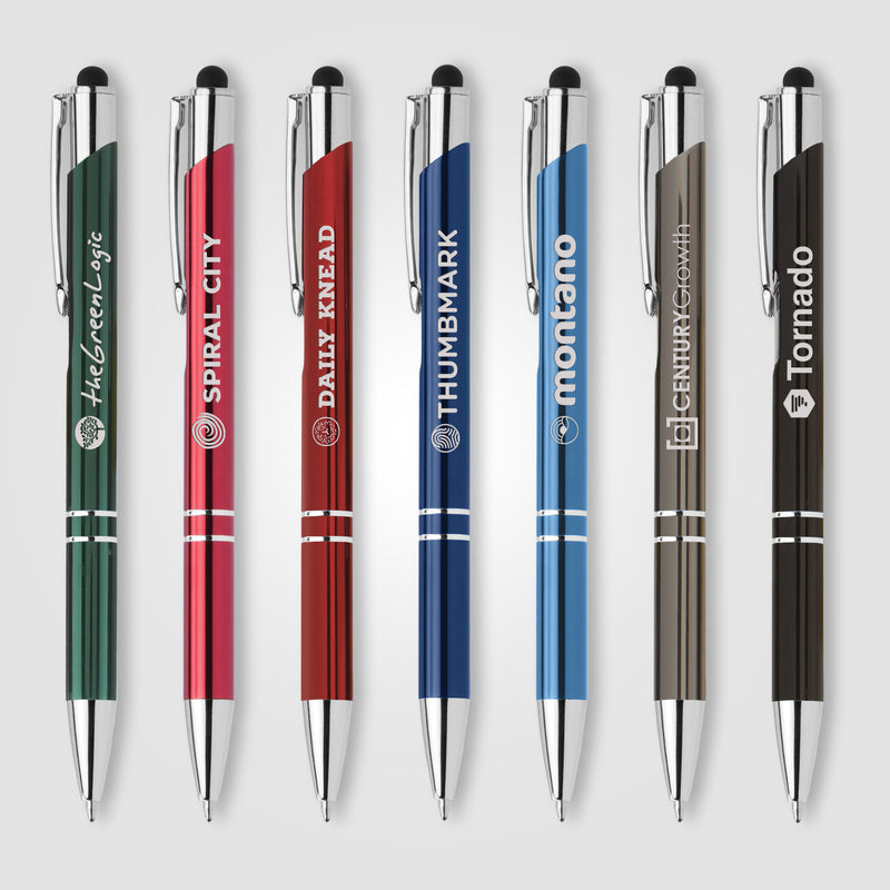 Tres-Chic w/ Stylus - Laser Engraved - Metal Pen-zoom-