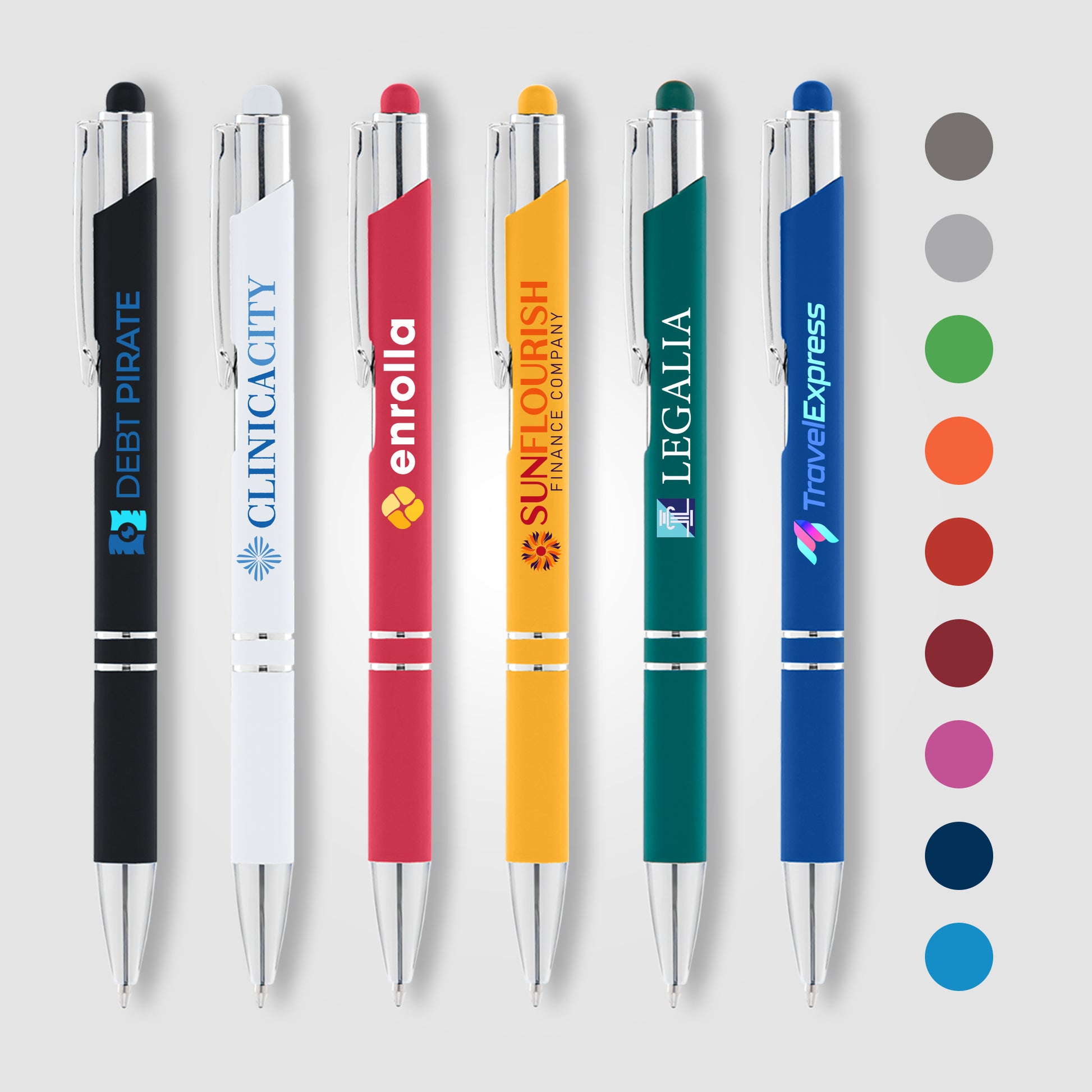 Image of the Tres-Chic Softy Pen w/ Stylus Top - ColorJet promotional product, SKU MGY-C.