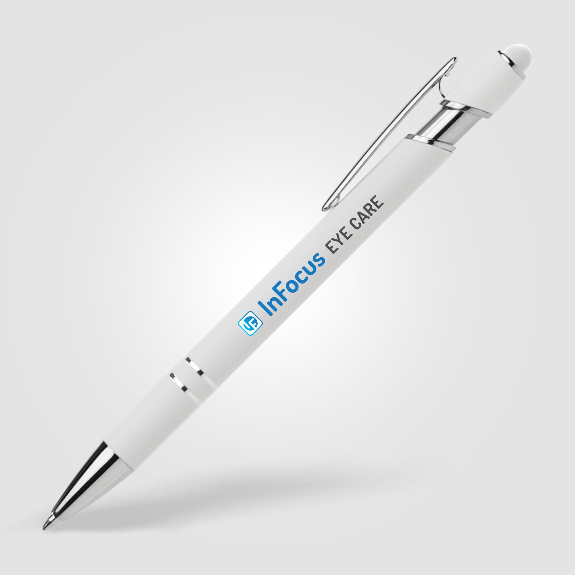 Ellipse Softy White Barrel Pen w/ Stylus - ColorJet-5