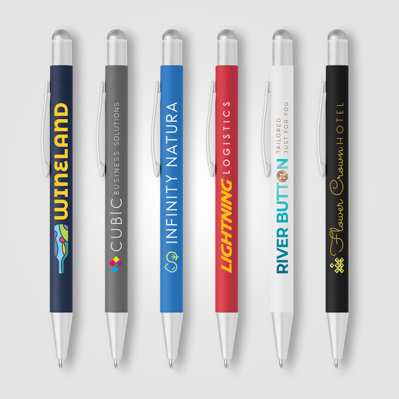 Bowie Softy Satin with Stylus - Full Color Metal Pen-zoom-