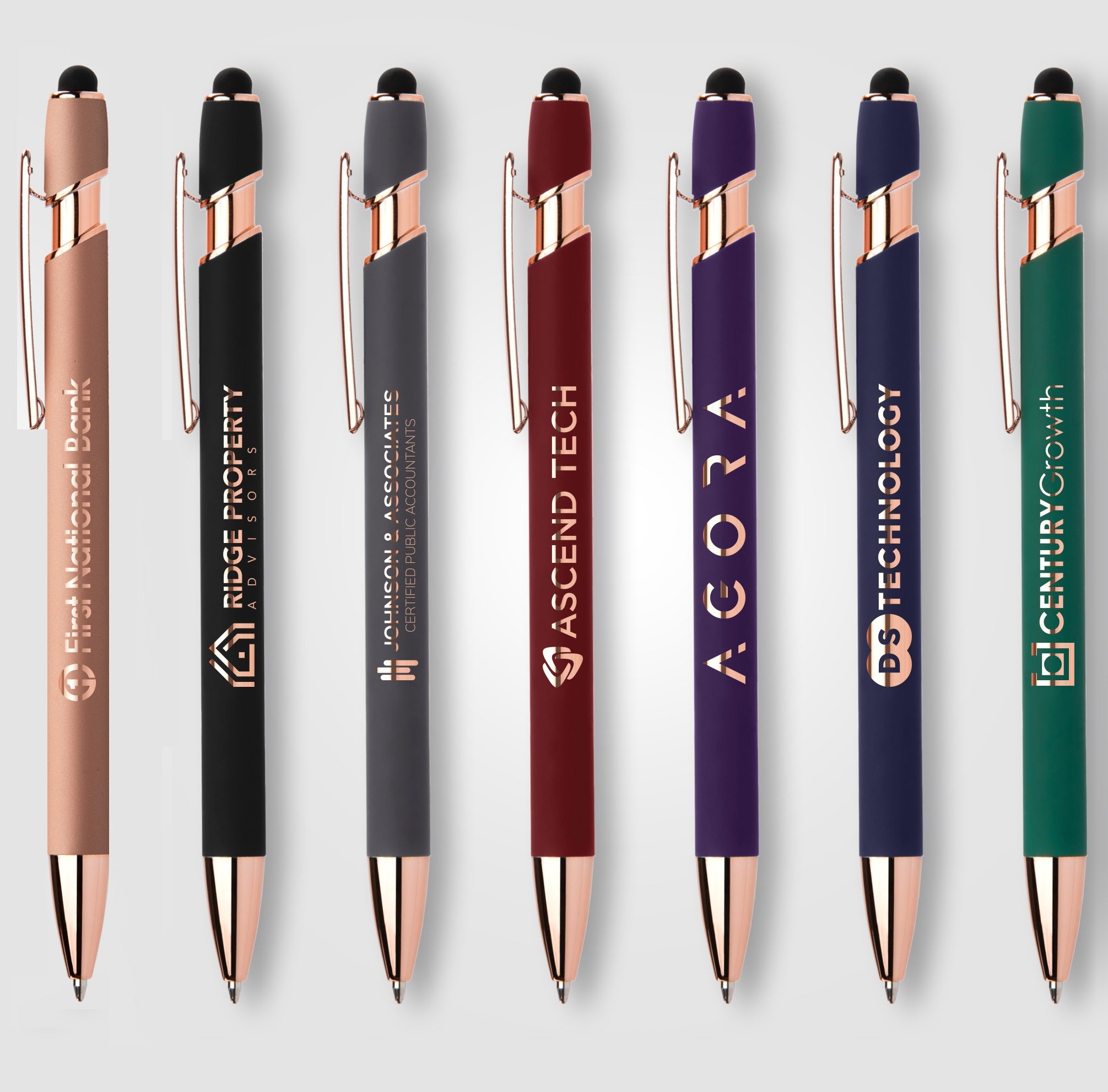 Ellipse Softy Rose Gold Classic Pen w/ Stylus and Mirror Laser