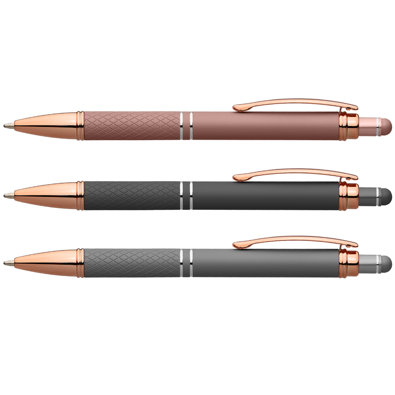 Phoenix Softy Rose Gold Metallic Pen w/ Stylus-zoom-