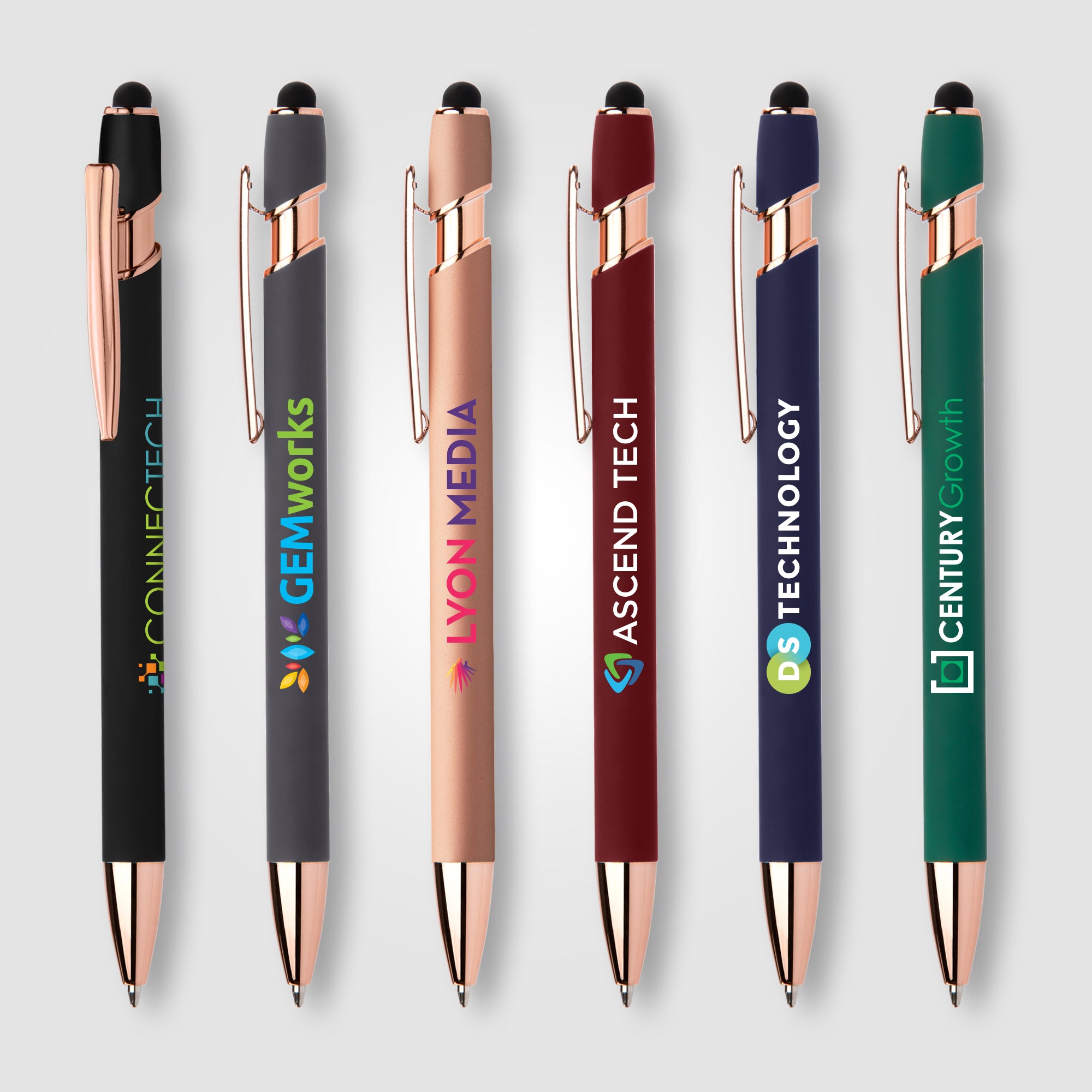 Image of the Ellipse Gel Softy Rose Gold w/Stylus - ColorJet promotional product, SKU MRY-C.