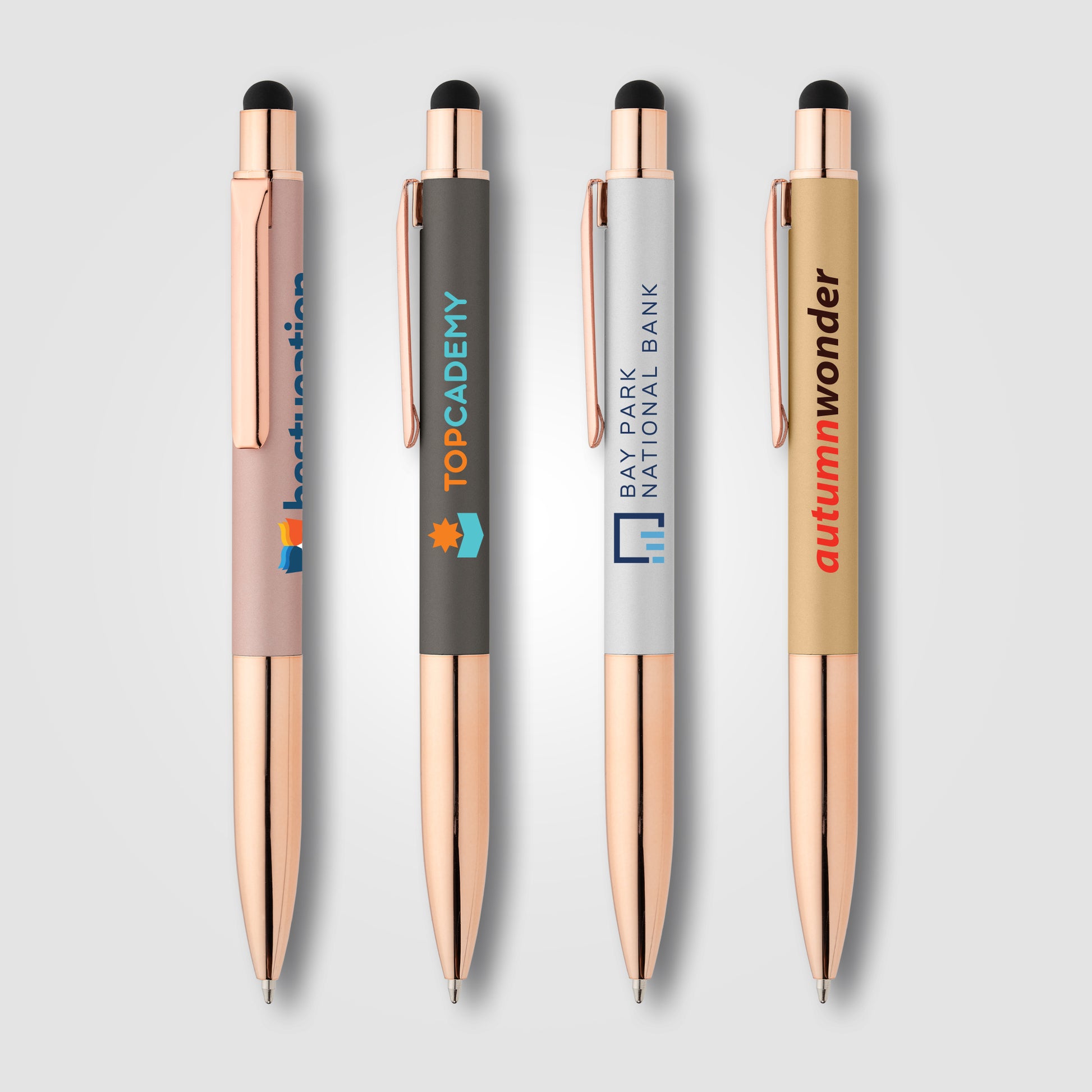 Image of the Baltic Softy Rose Gold Pen w/ Stylus - ColorJet promotional product, SKU MSB-C.