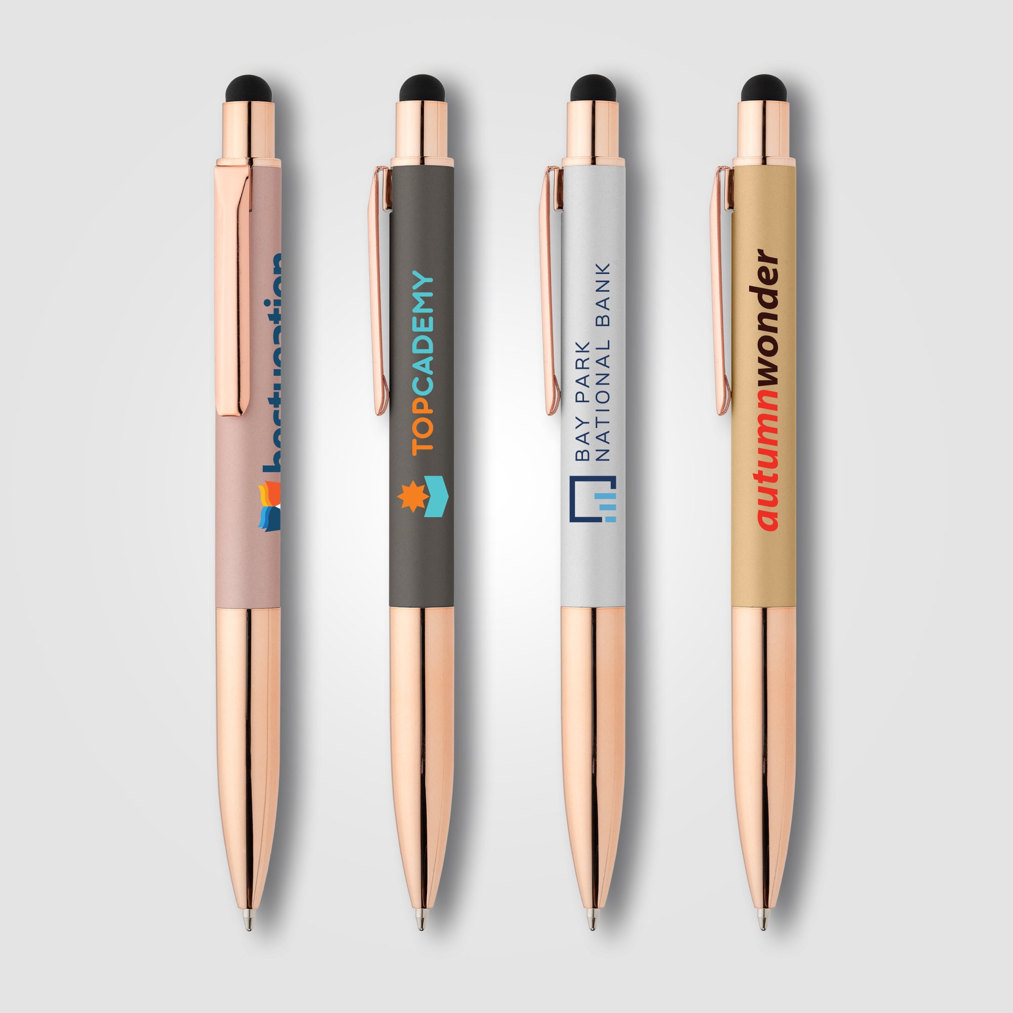 Image of the Baltic Softy Rose Gold Pen w/ Stylus - ColorJet promotional product, SKU MSB-C.