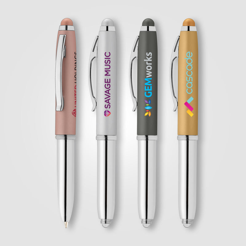 Vivano Softy Metallic Pen w/ LED Light and Stylus - ColorJet-zoom-
