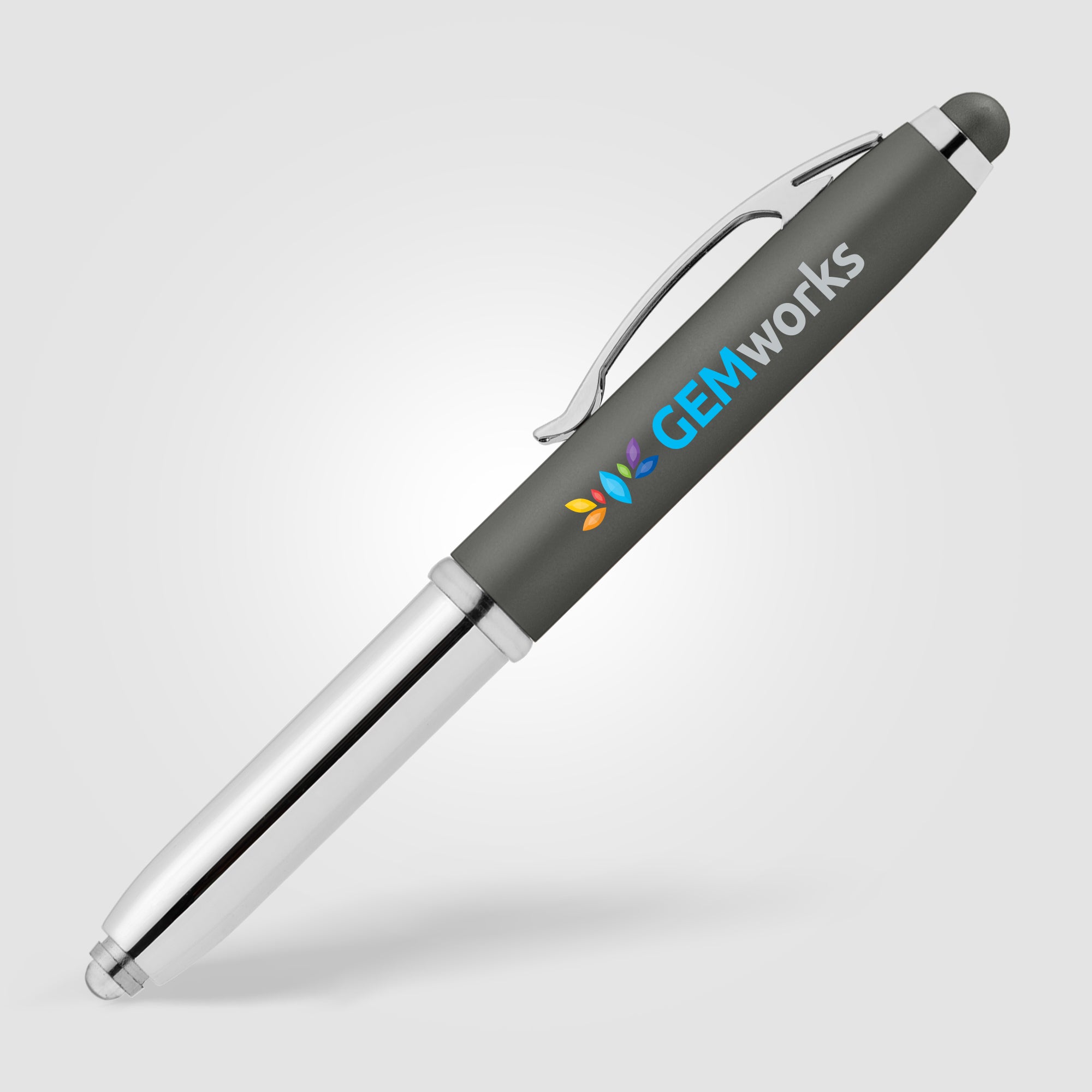Vivano Softy Metallic Pen w/ LED Light and Stylus - ColorJet