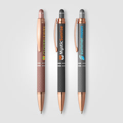 Image of the Phoenix Softy Rose Gold Gel Pen w/Stylus - ColorJet promotional product, SKU MTL-C.