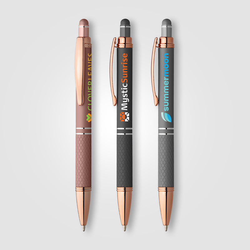 Phoenix Softy Rose Gold Gel Pen w/Stylus - ColorJet-zoom-
