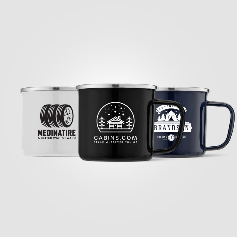 Wyoming - 13 oz. Enamel Campfire Mug with Stainless Steel Rim-zoom-