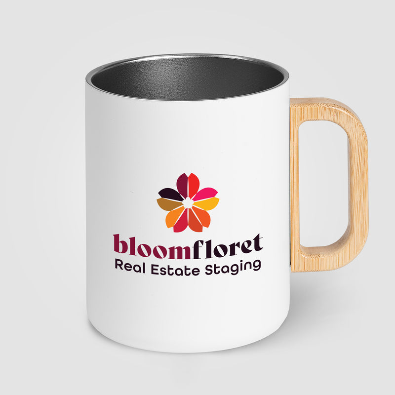 Vancouver - 18 oz. Stainless Steel Double Wall Mug with Bamboo Handle - Full-Color Inkjet-zoom-