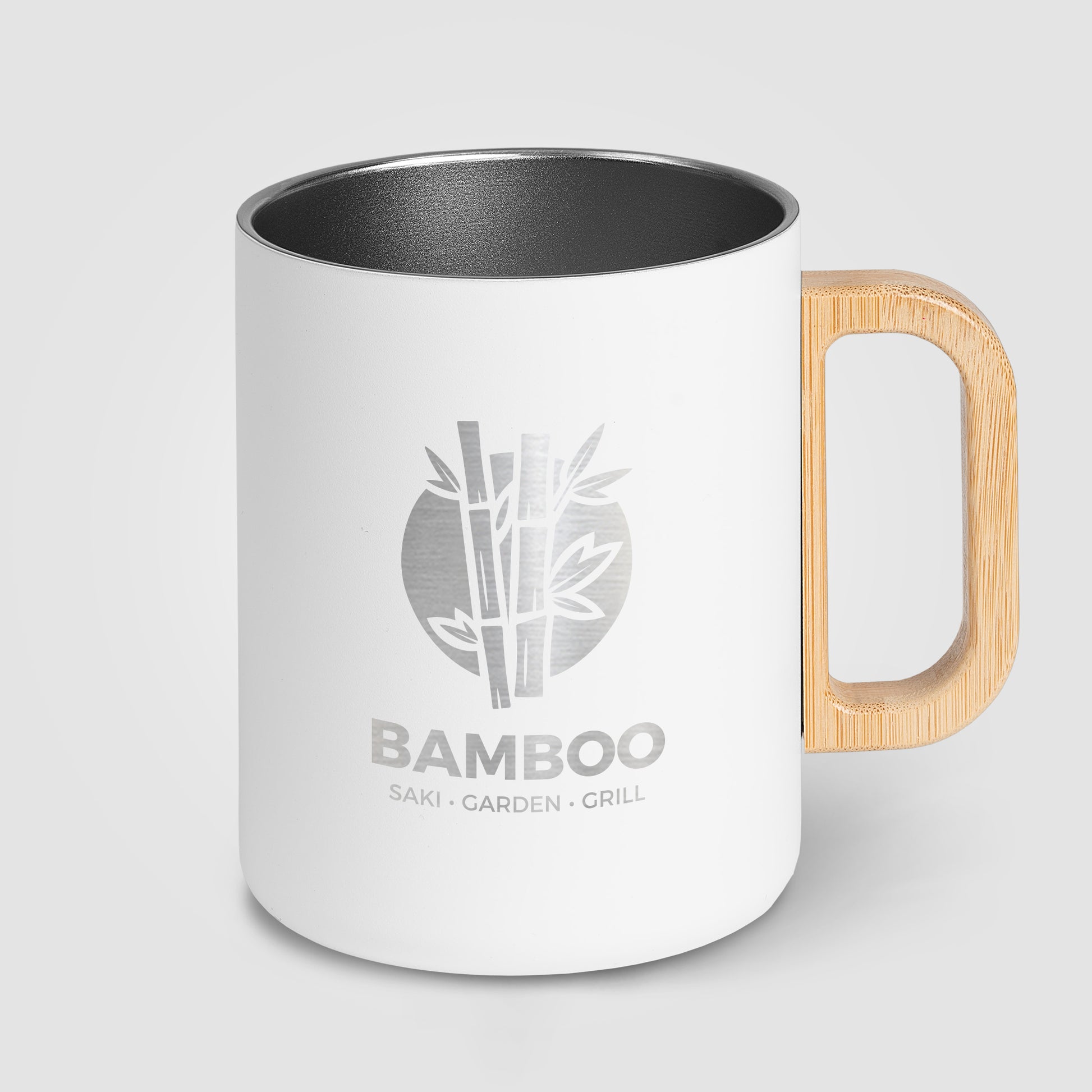 Vancouver - 18 oz. Stainless Steel Double Wall Mug with Bamboo Handle - Laser-3