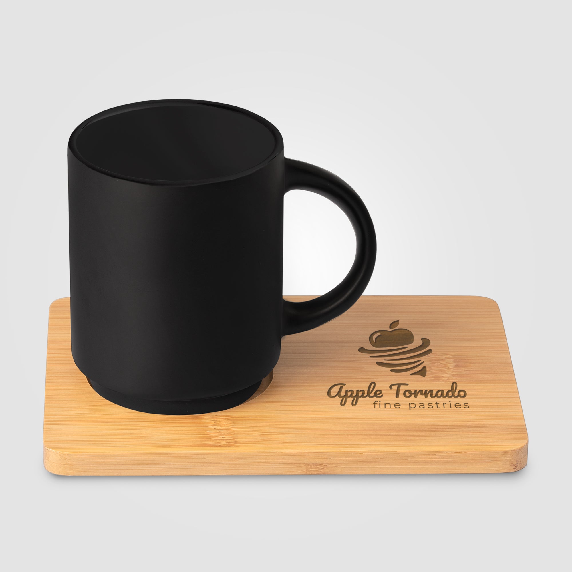 Café Duo - 11 oz. Ceramic Mug & Bamboo Board Set - Laser
