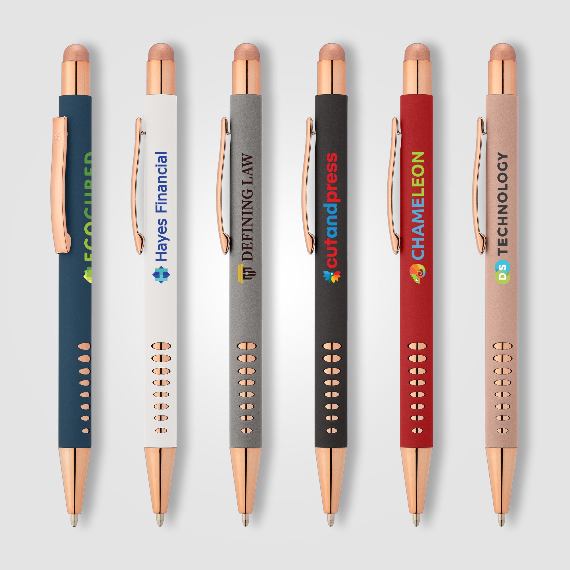 Image of the Bowie Rose Gold Stylus Pen - ColorJet promotional product, SKU MZF-C.