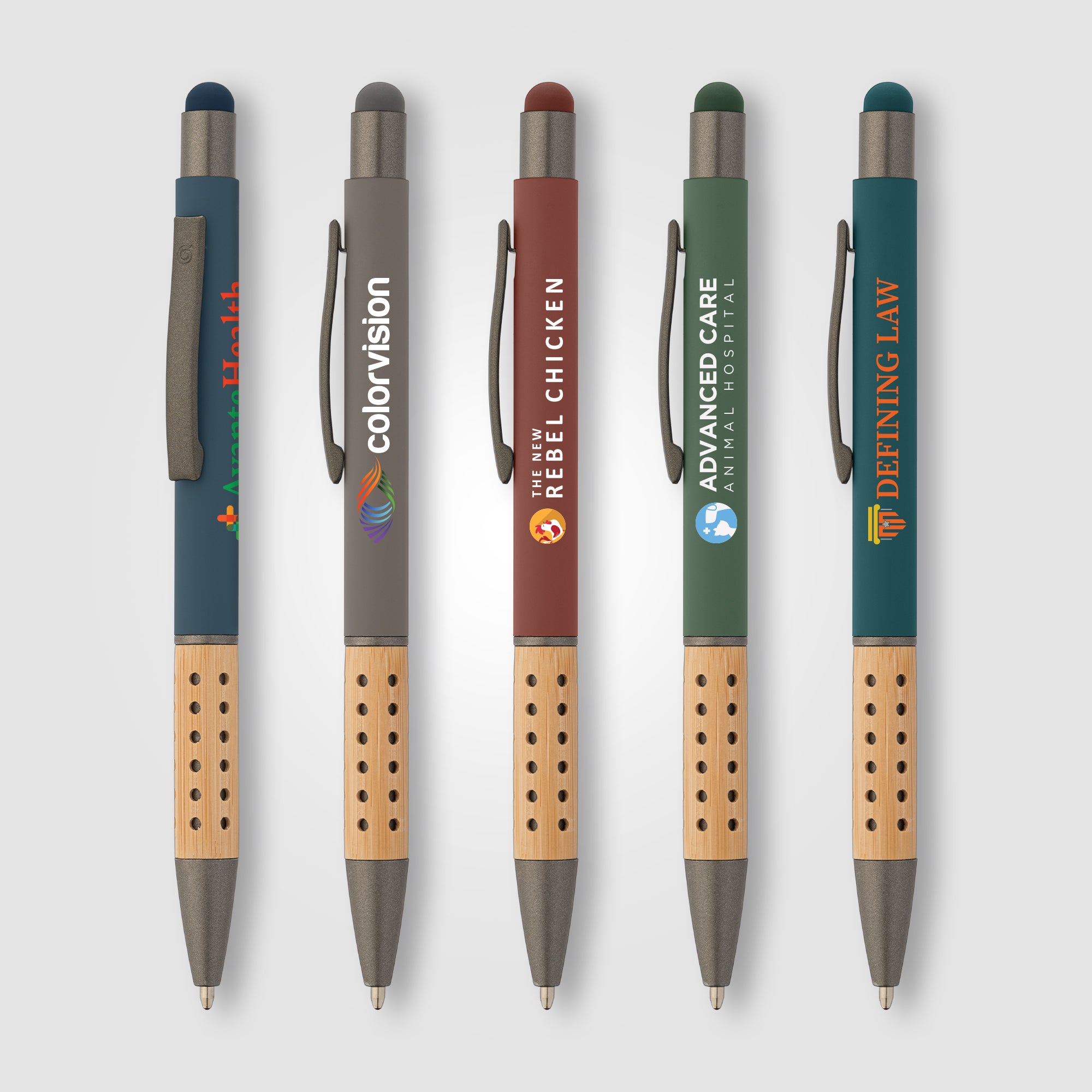 Image of the Bowie Bamboo Grip Stylus Pen - ColorJet promotional product, SKU MZG-C.