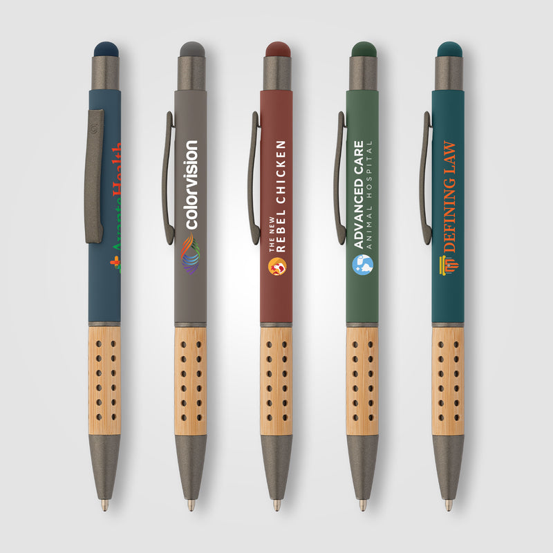 Bowie Bamboo Grip Stylus Pen - ColorJet-zoom-