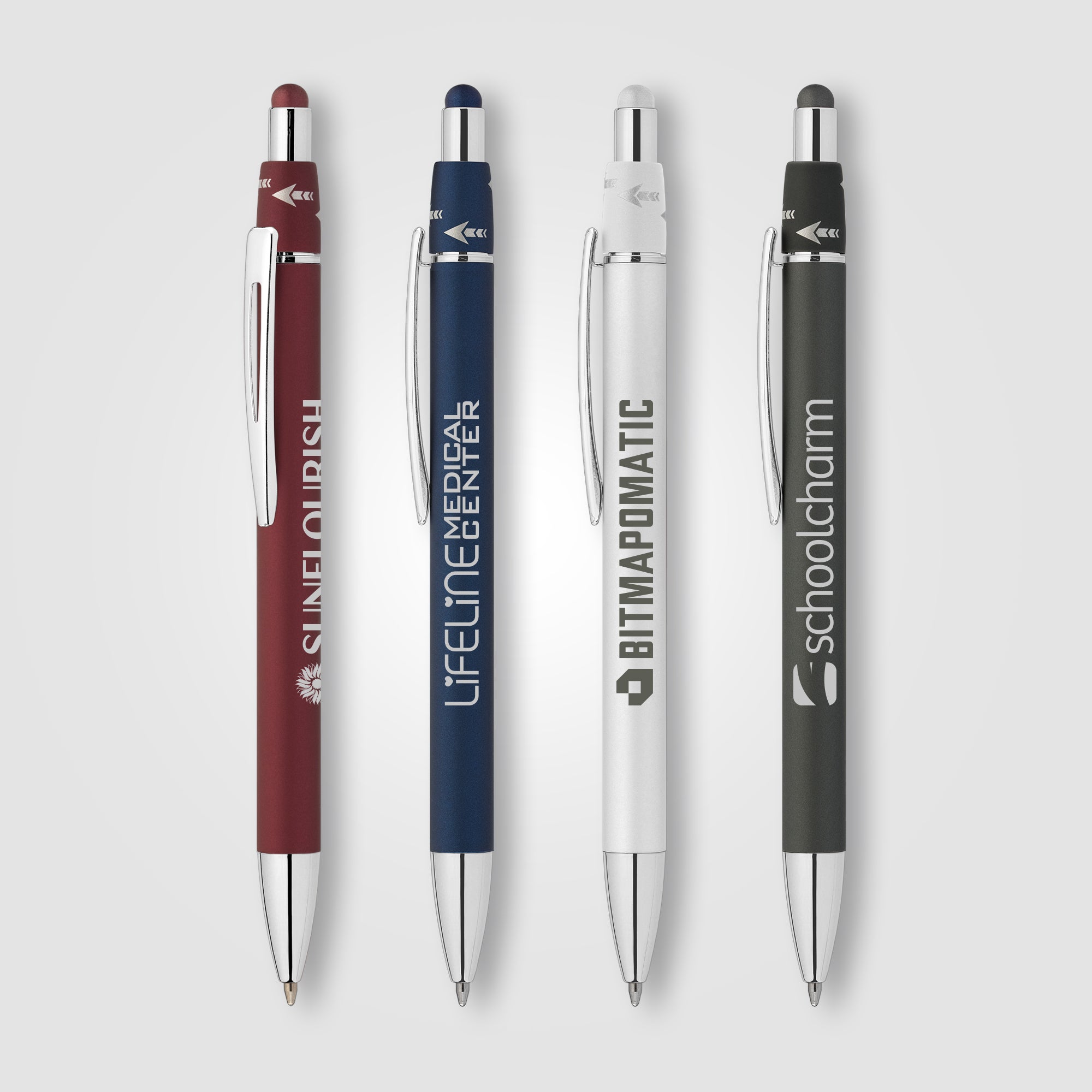 Orbit Spinner Chrome Metal Pen w/ Stylus-zoom-1