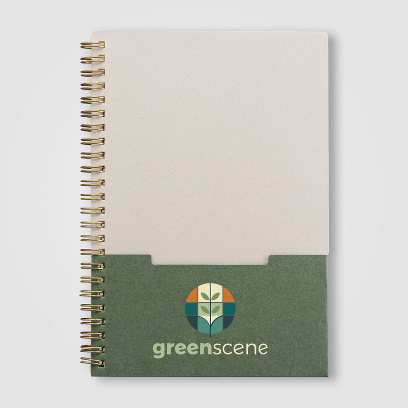 Lino FSC Paper Spiral Binding Vertical Pocket Notebook - A5 - ColorJet-zoom-