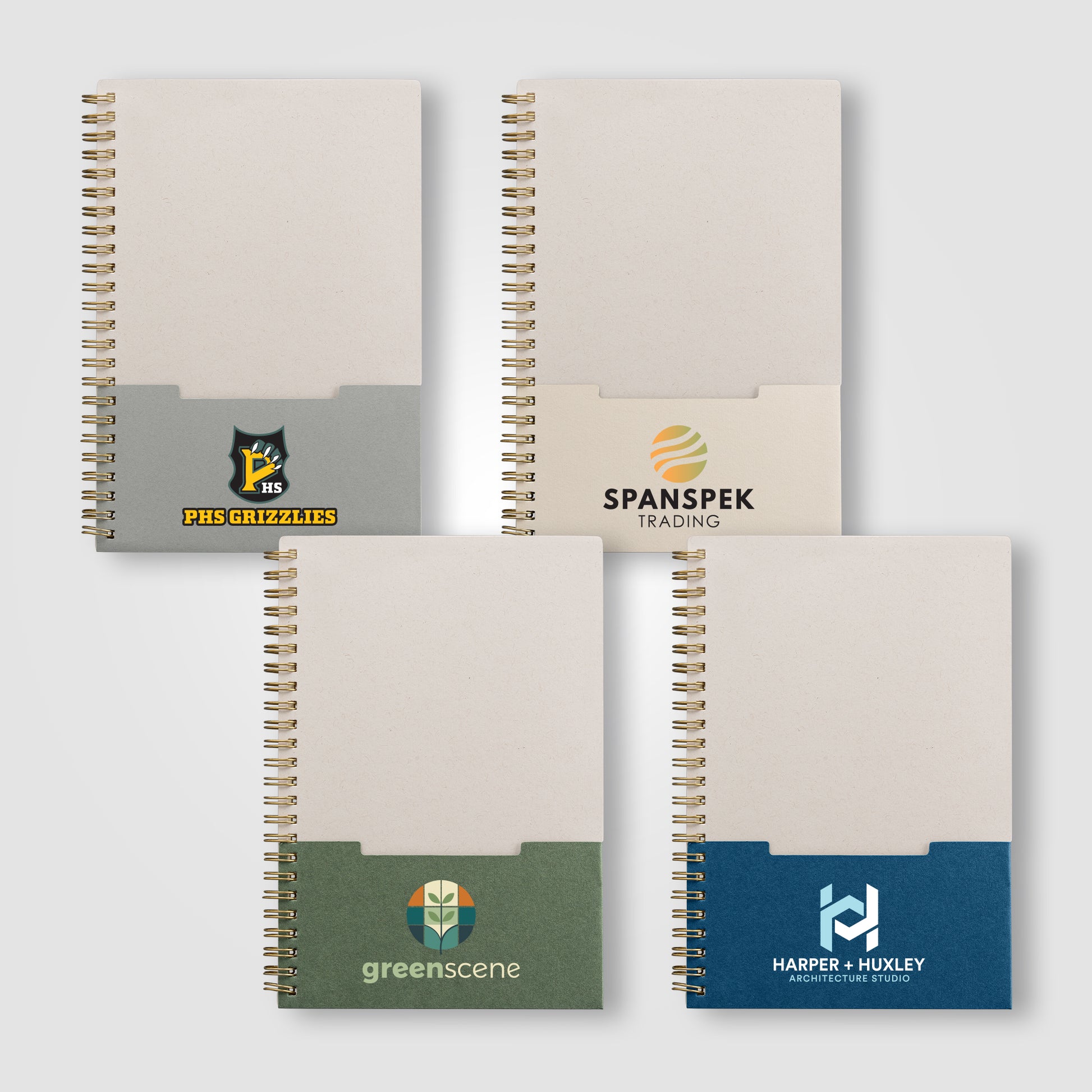 Image of the Lino FSC Paper Spiral Binding Vertical Pocket Notebook - A5 - ColorJet promotional product, SKU NCF-C.