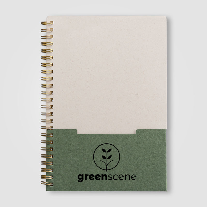 Lino FSC Paper Spiral Binding Vertical Pocket Notebook - A5-zoom-
