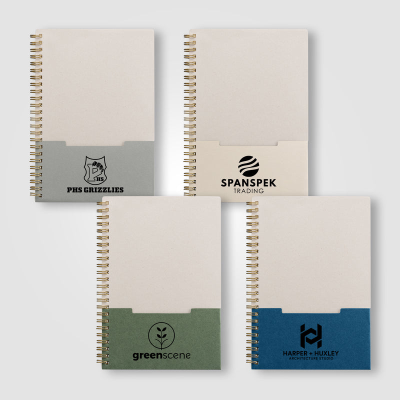 Lino FSC Paper Spiral Binding Vertical Pocket Notebook - A5-zoom-