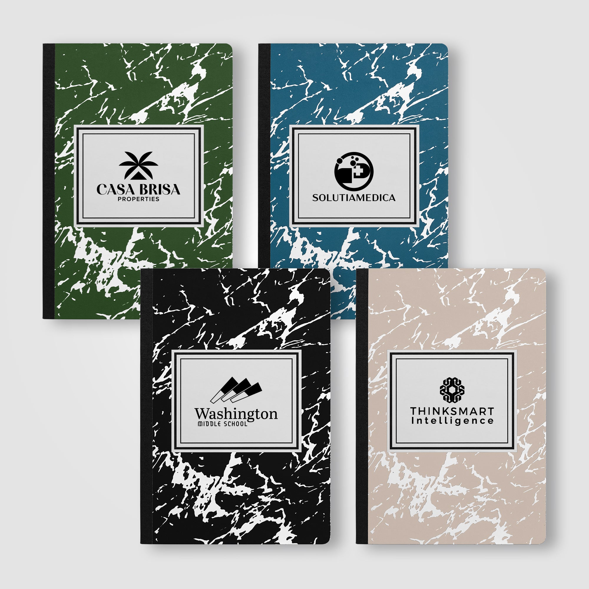 Image of the Slate FSC Paper Marble Hardcover Composition Notebook – A5 promotional product, SKU NCG.