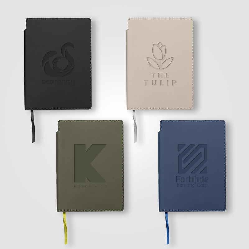 Malmö Recycled PU Soft Cover Extended Journal - A5 - Deboss-zoom-