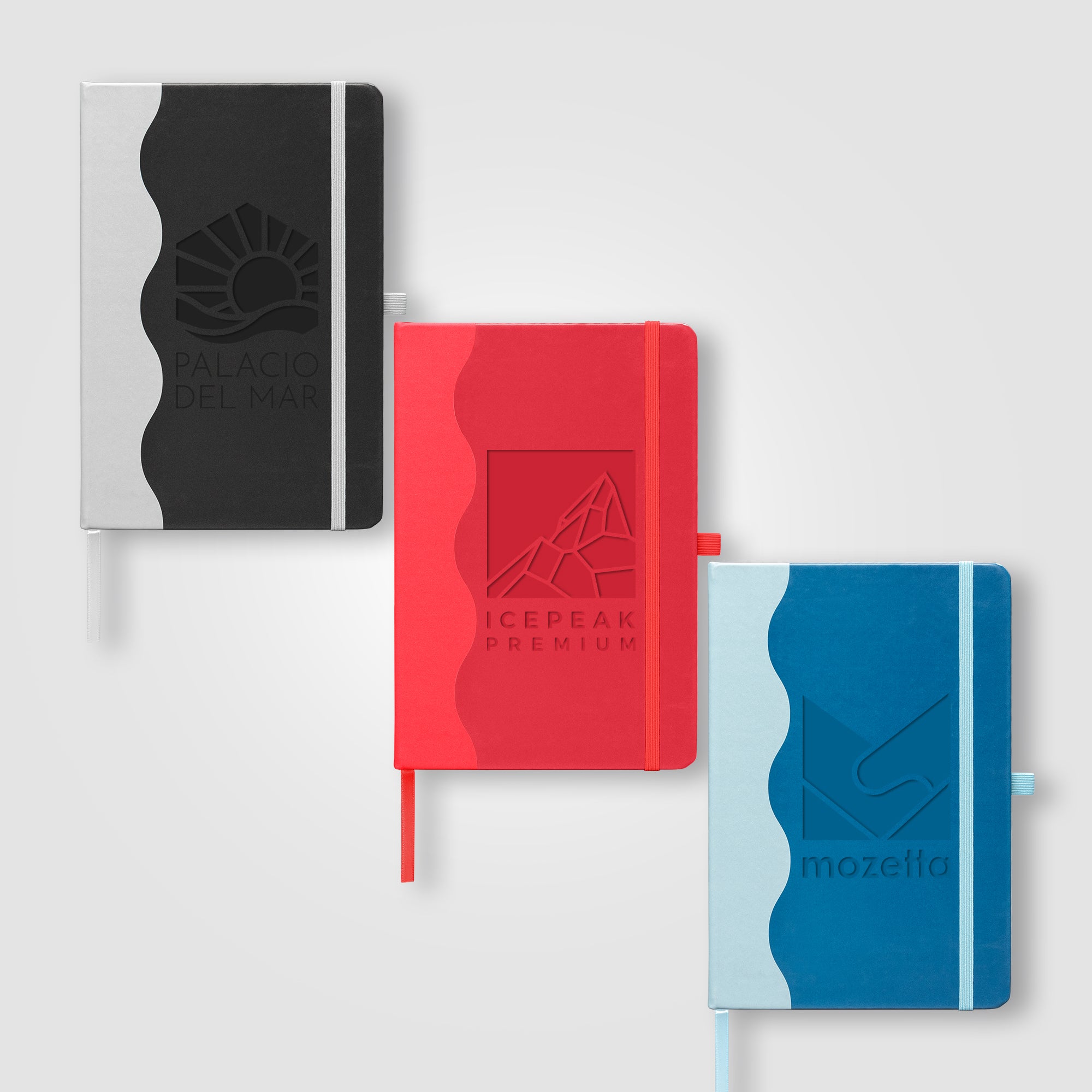 Grete Recycled PU Wave Pattern Journal - A5 - Deboss-zoom-1