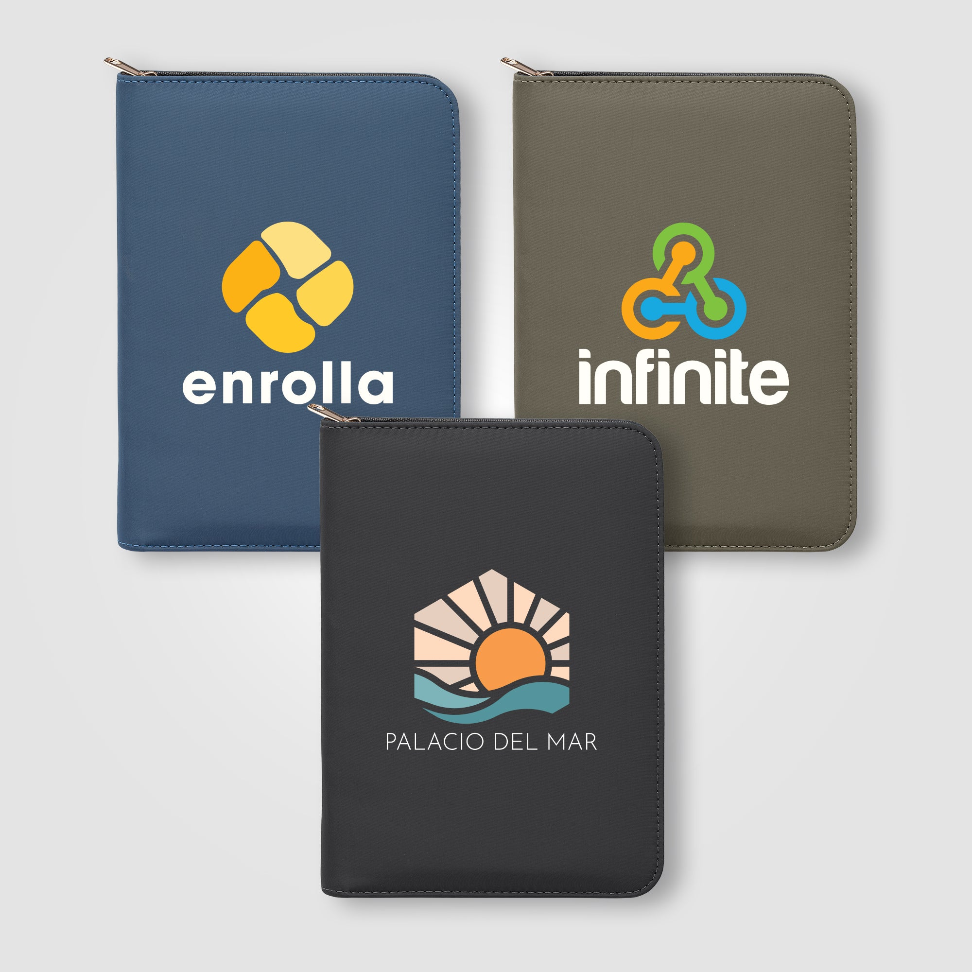 Aurelia Recycled Gold Zipper Portfolio - A5 - Heat Transfer