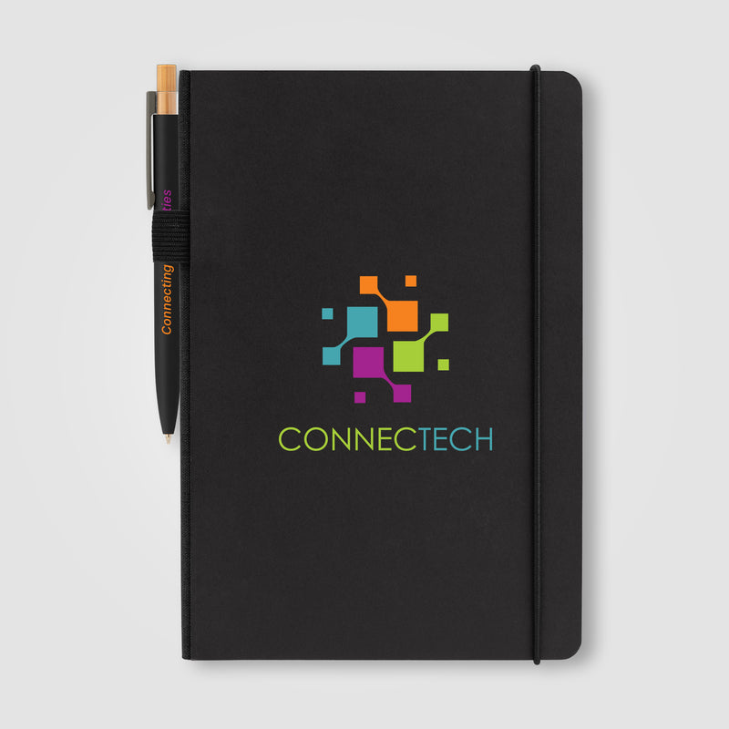 Recycled Kraft Paper Cover Journal & Pen Set - A5 5.9" x 8.3-zoom-