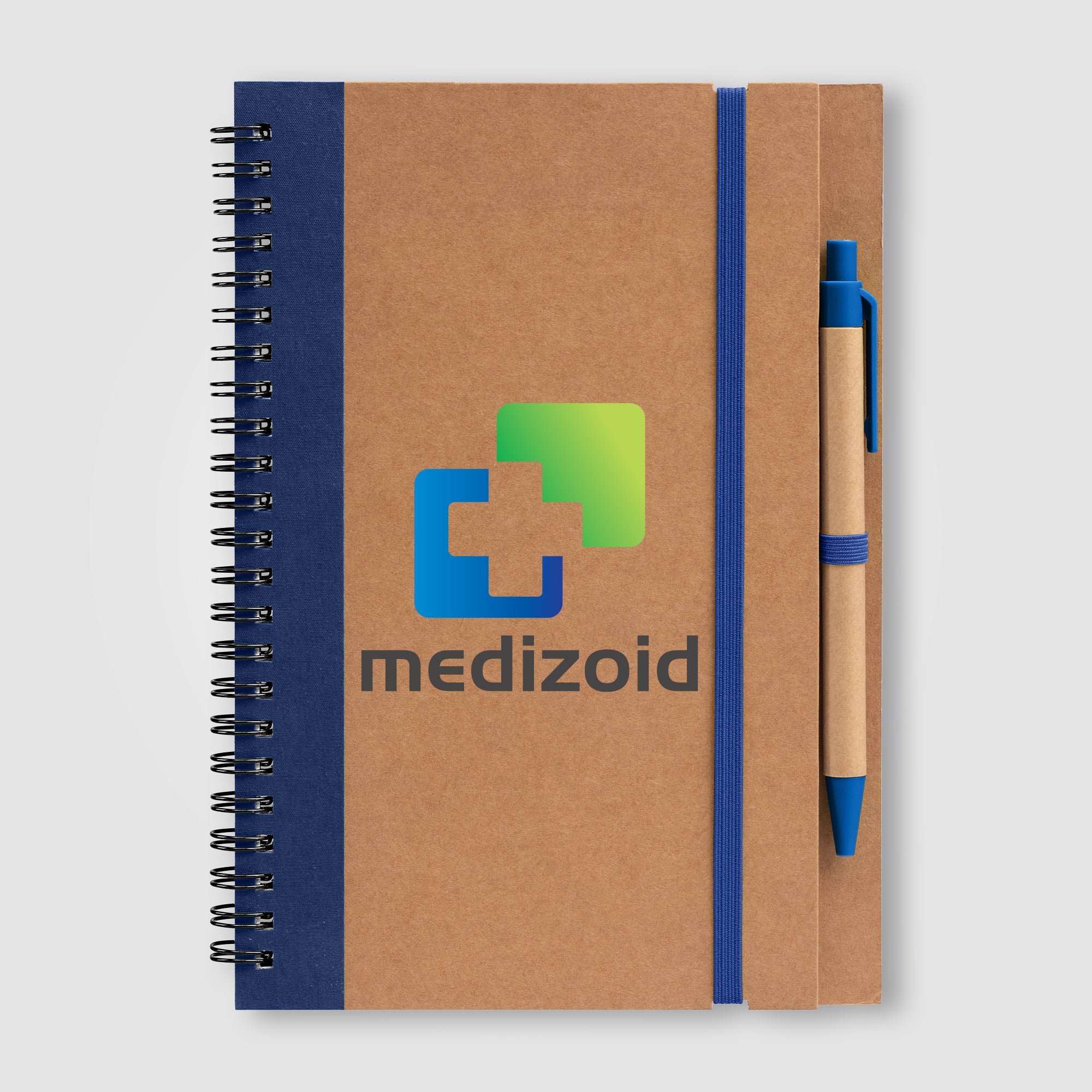 Kraft Hard Cover Spiral Notebook with Pen - ColorJet-zoom-5