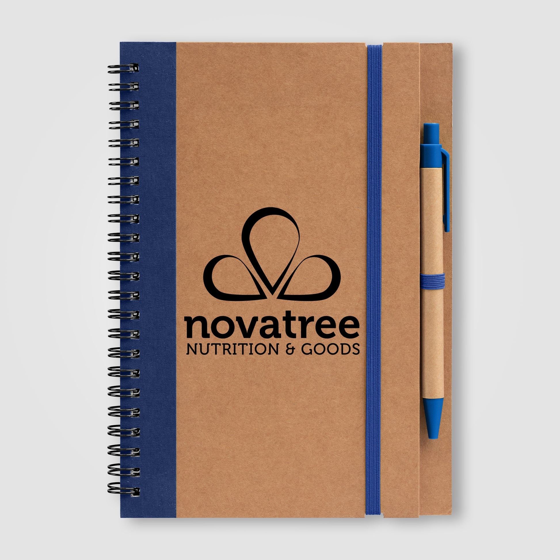 Kraft Hard Cover Spiral Notebook with Pen-5