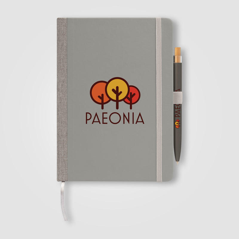 Steinbeck Recycled Hard Cover Journal & Pen Set - A5 5.9" x 8.3"-zoom-