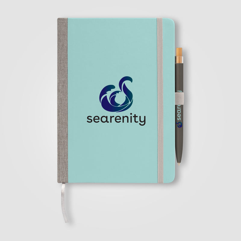 Steinbeck Recycled Hard Cover Journal & Pen Set - A5 5.9" x 8.3"-zoom-