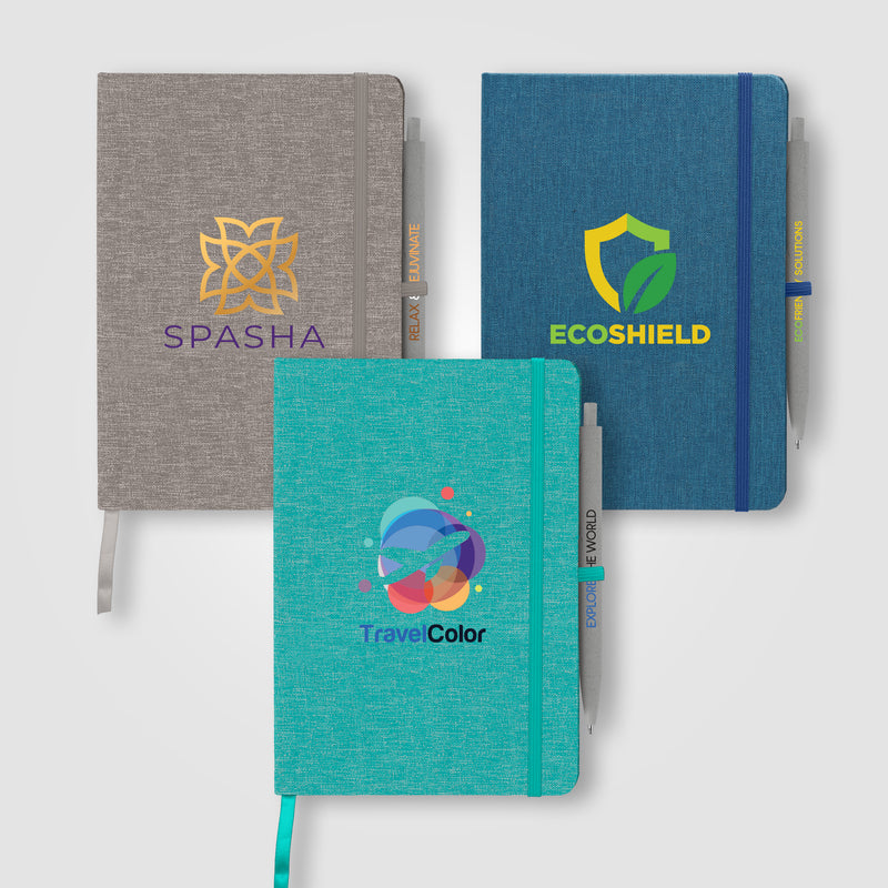 Melville 5.8" x 8.3" RPET Notebook & Zen Pen Gift Set - ColorJet-zoom-