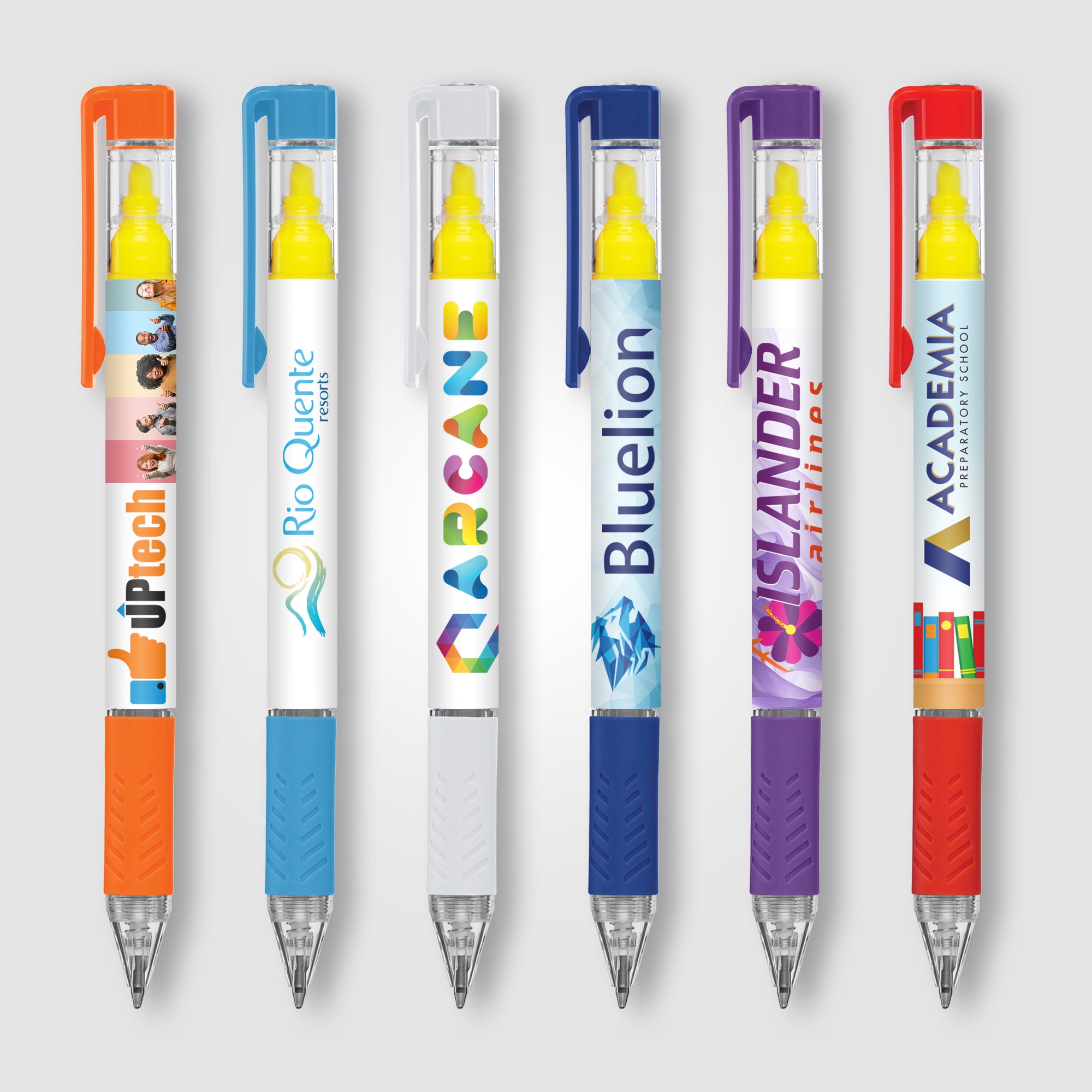 Image of the Duplex Brights Highlighter and Pen (Digital Full Color Wrap) promotional product, SKU PDE.