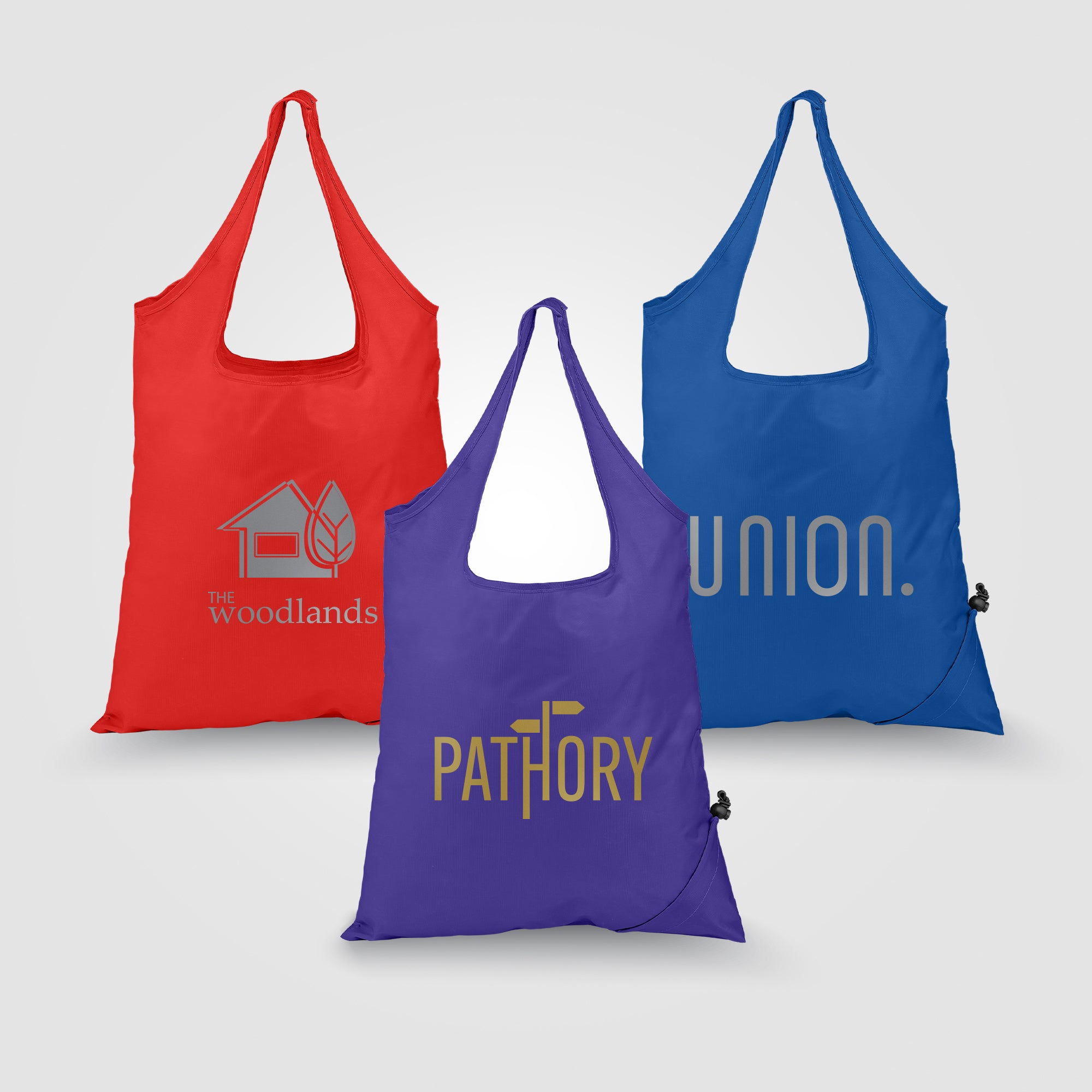 Image of the Capri - Foldaway Shopping Tote Bag - 210D Polyester - Metallic imprint promotional product, SKU UAR.