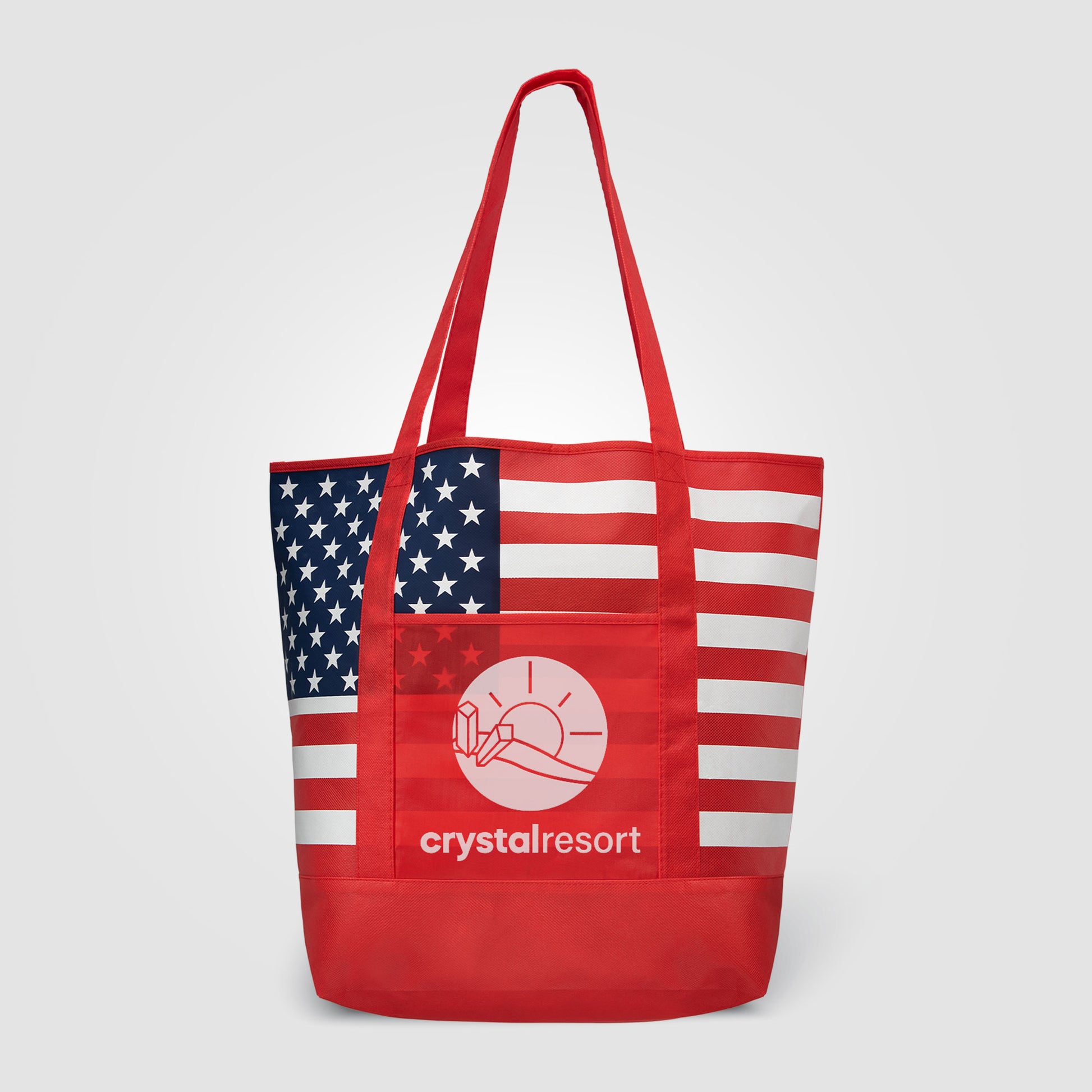 American Flag Non-Woven Tote Bag w/ 210D Pocket-3