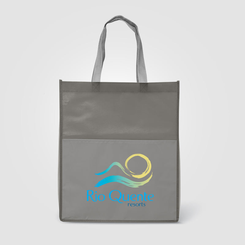 Rome RPET - Recycled Non-Woven Tote with 210 D Pocket - ColorJet-zoom-