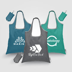 Image of the Santorini RPET - Recycled Foldaway Shopping Tote Bag promotional product, SKU UFZ.