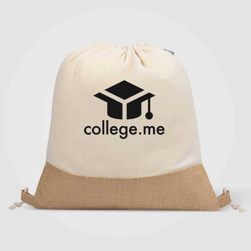 Rio Collection - 5 oz. Recycled Cotton and Jute Drawstring Bag-zoom-