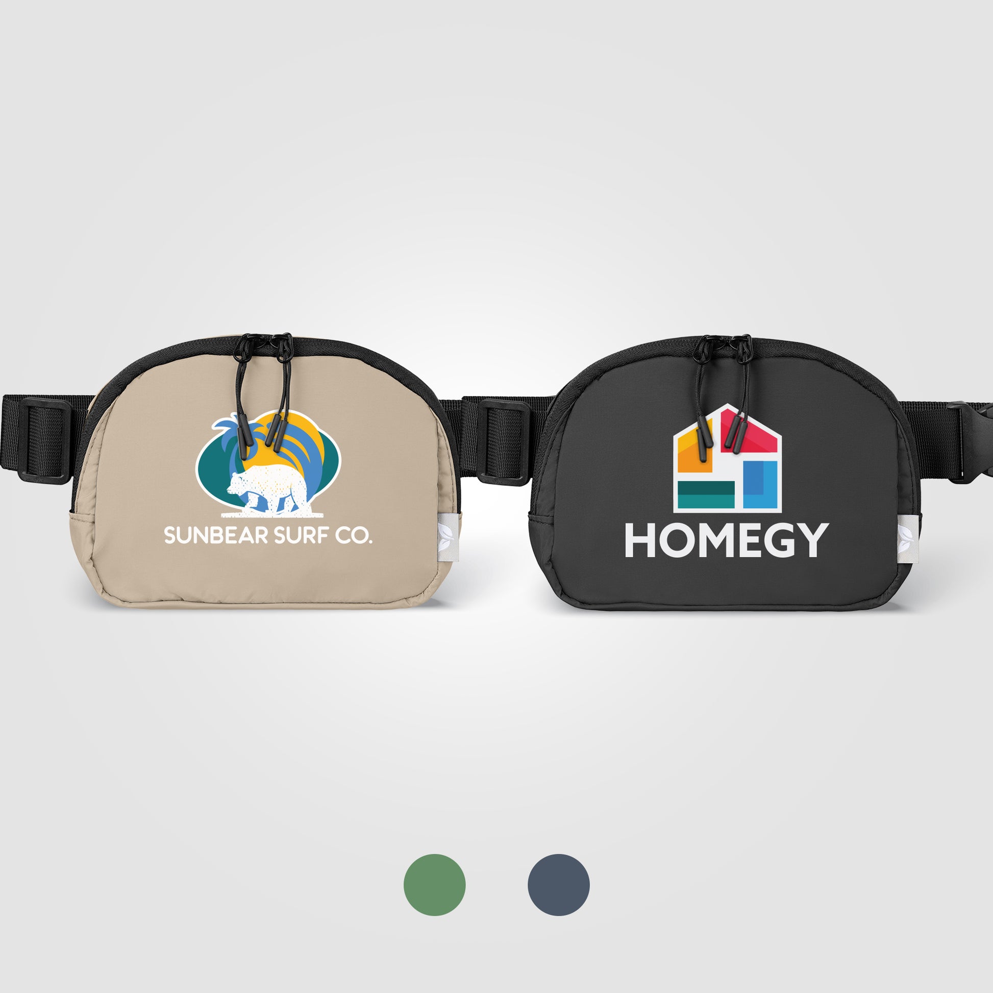 Taiga rPET Nylon Zippered Waist Bag - 40 oz - Heat Transfer-1