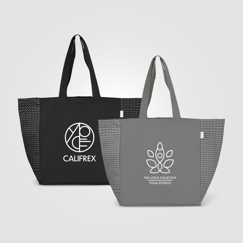 Toronto Recycled Cotton Chevron Tote Bag – 8 oz.-zoom-