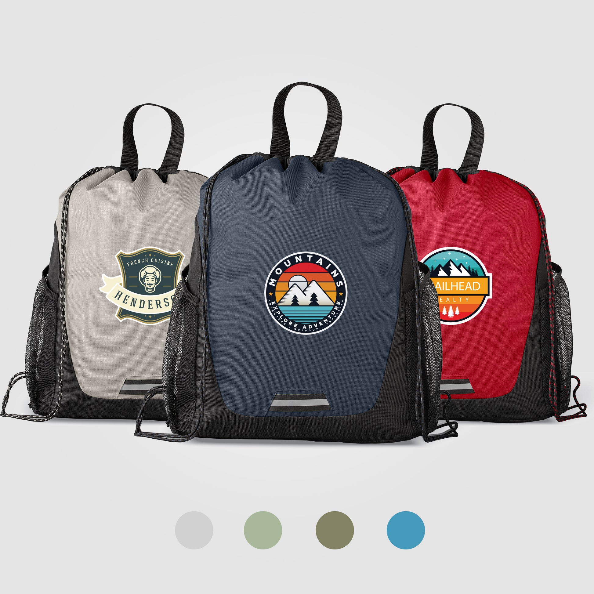 Jotun Recycled Polyester Pocketed Drawstring Bag - 2.6 gal - Heat Transfer-1