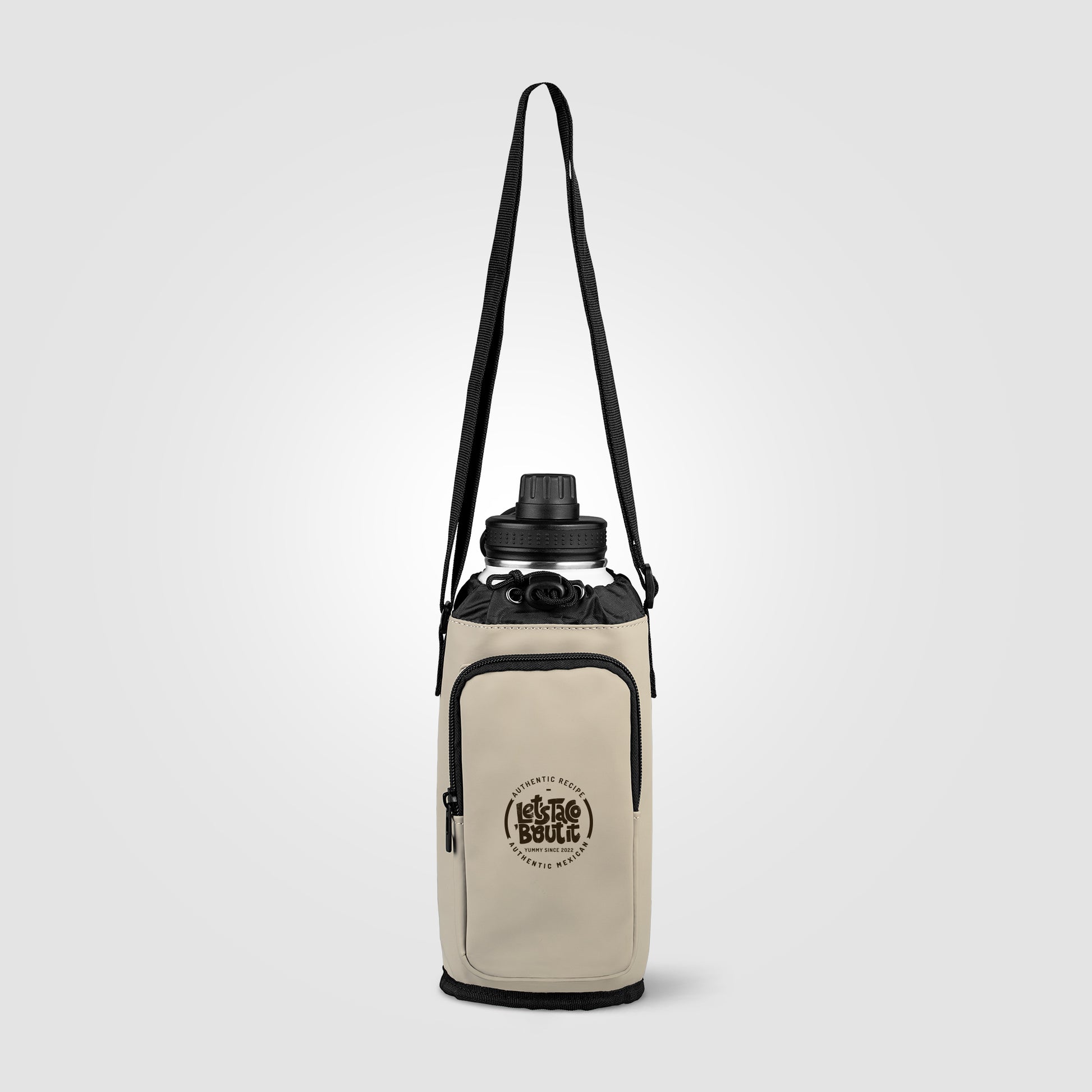 Malmö Recycled PU Zipper Pocket Bottle Bag - 60 oz-3