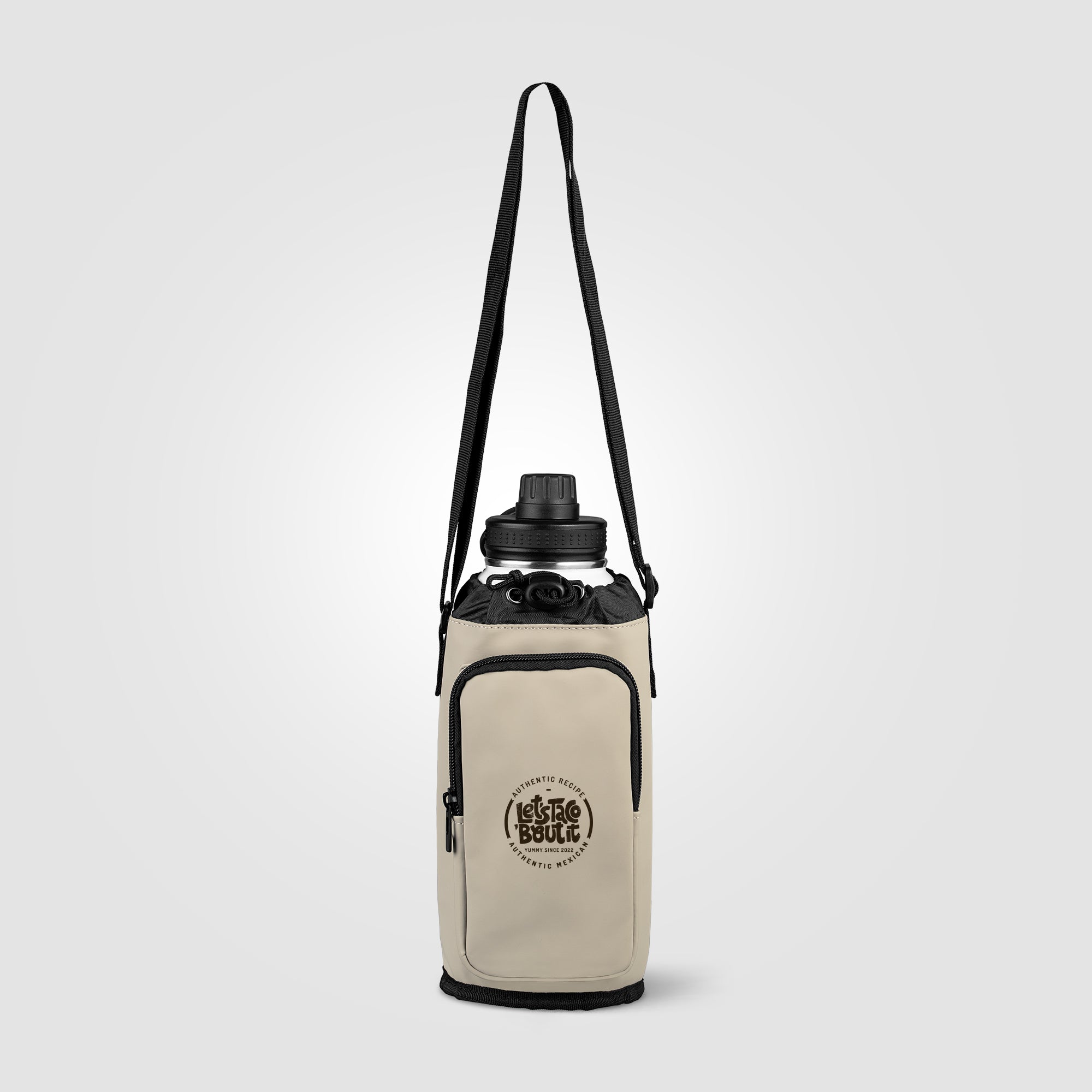 Malmö Recycled PU Zipper Pocket Bottle Bag - 60 oz-zoom-3