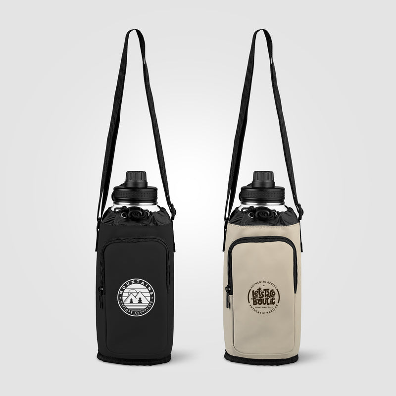 Malmö Recycled PU Zipper Pocket Bottle Bag - 60 oz-zoom-