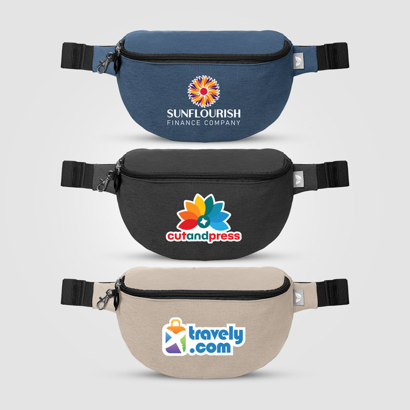Helsinki rPET Anti-Theft Hook-Zip Waist Bag – 2L -Heat Transfer-zoom-