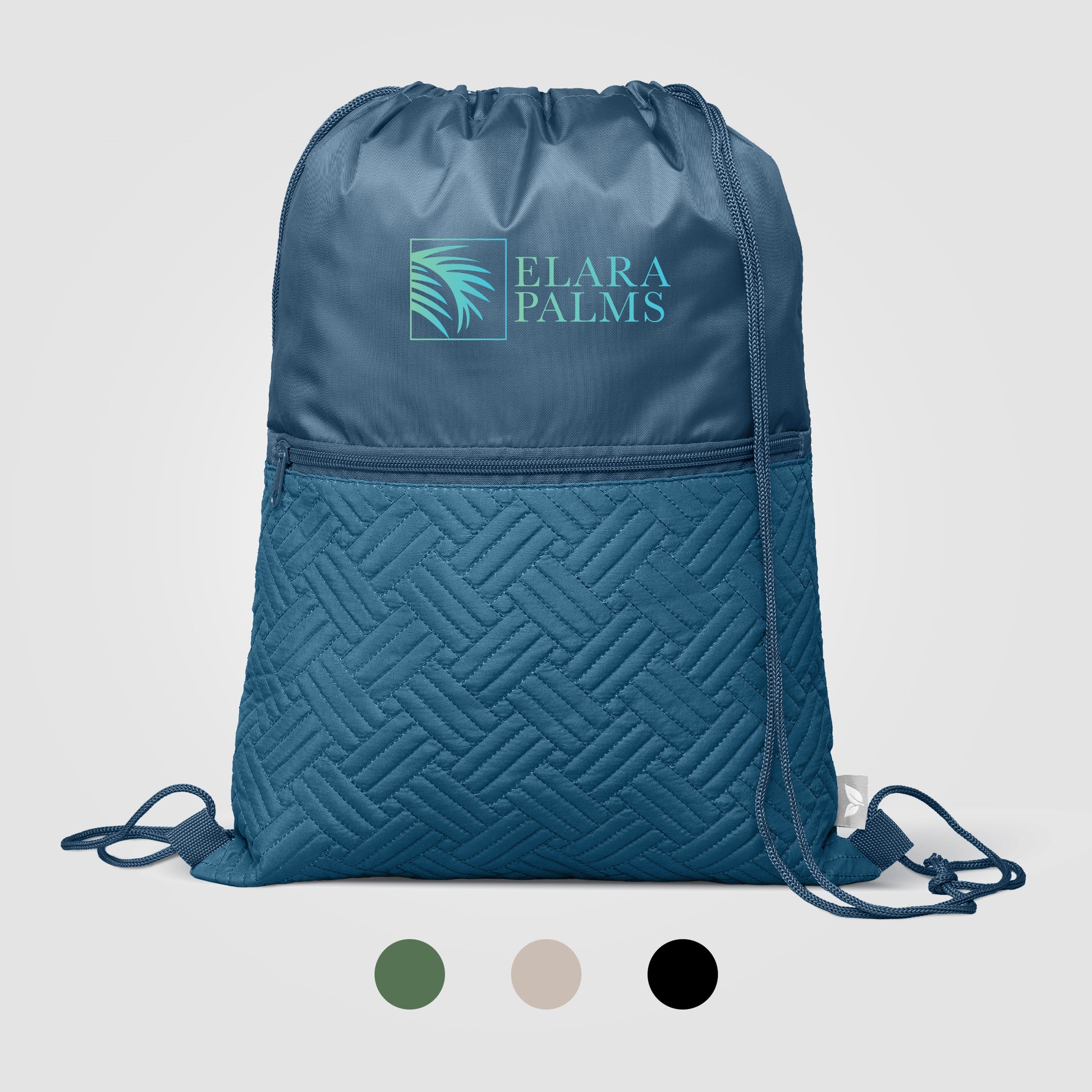 Sora Recycled 210D Polyester Quilted Drawstring Bag - 6L - ColorJet-1