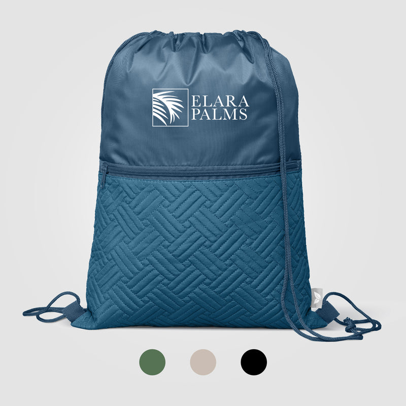 Sora Recycled 210D Polyester Quilted Drawstring Bag - 6L-zoom-